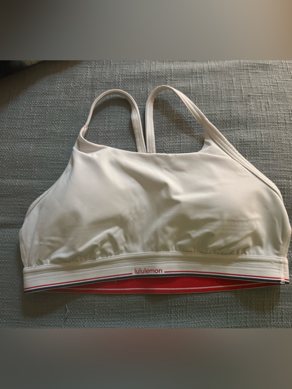lululemon athletica Cream & Red Sports Bra